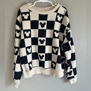 Gap Disney Mickey Mouse size medium youth kids checkerboard print crewneck